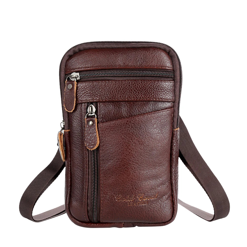 Leather Waist Packs Phone Pouch Bags Waist Bag Chest Shoulder Belt Bag