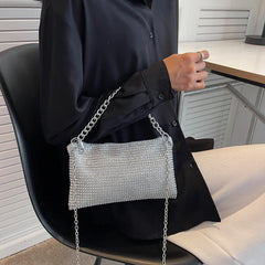 Rhinestone Crossbody Bag Envelope Chain Purse Party Clutch