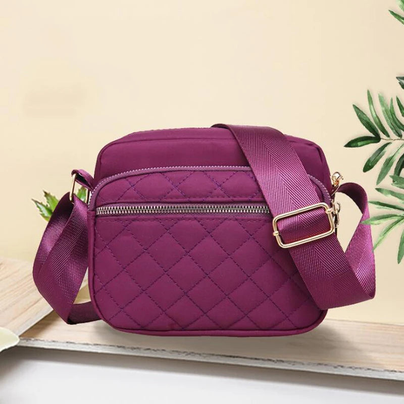Nylon Shoulder Bag for Women Zipper Handbag Crossbody Bags
