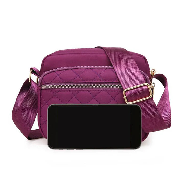 Nylon Shoulder Bag for Women Zipper Handbag Crossbody Bags