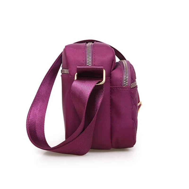 Nylon Shoulder Bag for Women Zipper Handbag Crossbody Bags