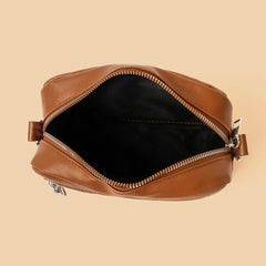 Women Messenger Handbag Leather Crossbody Bag with Small Purse