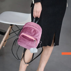 Corduroy Mini Backpack Crossbody Bag for Women