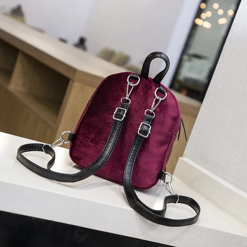 Corduroy Mini Backpack Crossbody Bag for Women