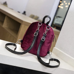 Corduroy Mini Backpack Crossbody Bag for Women