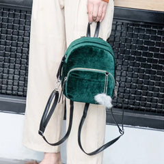 Corduroy Mini Backpack Crossbody Bag for Women