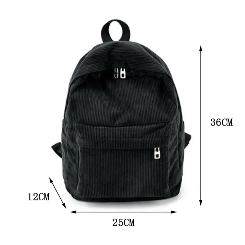 Women's Corduroy Mini Backpack, Small Casual Shoulder Bag