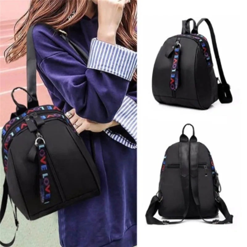 Women Mini Backpack Small Bagpack Multi-Function Oxford Shoulder Bag
