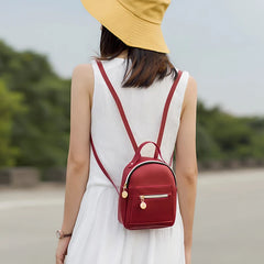 Women Mini Backpack PU Leather Shoulder Bag For Teenage Girls