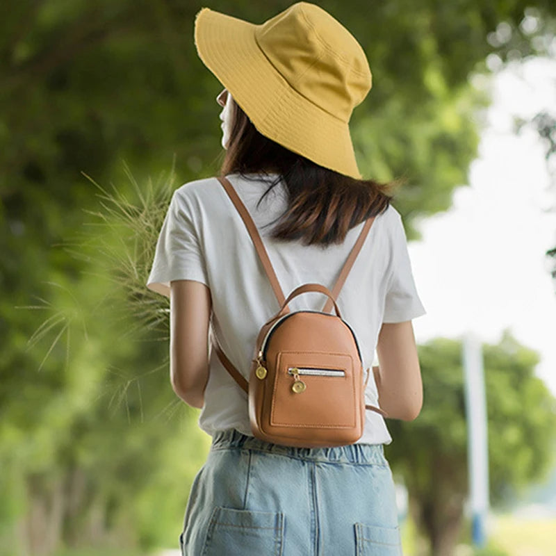 Women Mini Backpack PU Leather Shoulder Bag For Teenage Girls