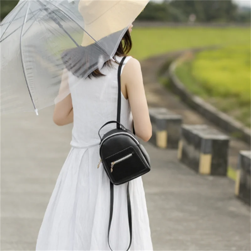 Women Mini Backpack PU Leather Shoulder Bag For Teenage Girls