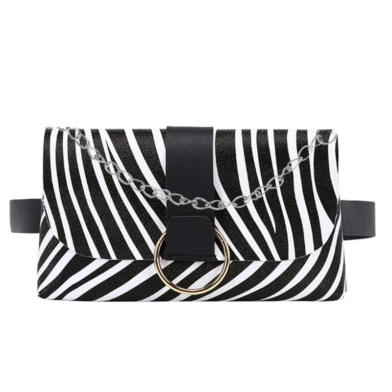 Women Envelope Waist Bag PU Leather Clutch Cell Phone Purse