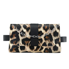 Women Envelope Waist Bag PU Leather Clutch Cell Phone Purse