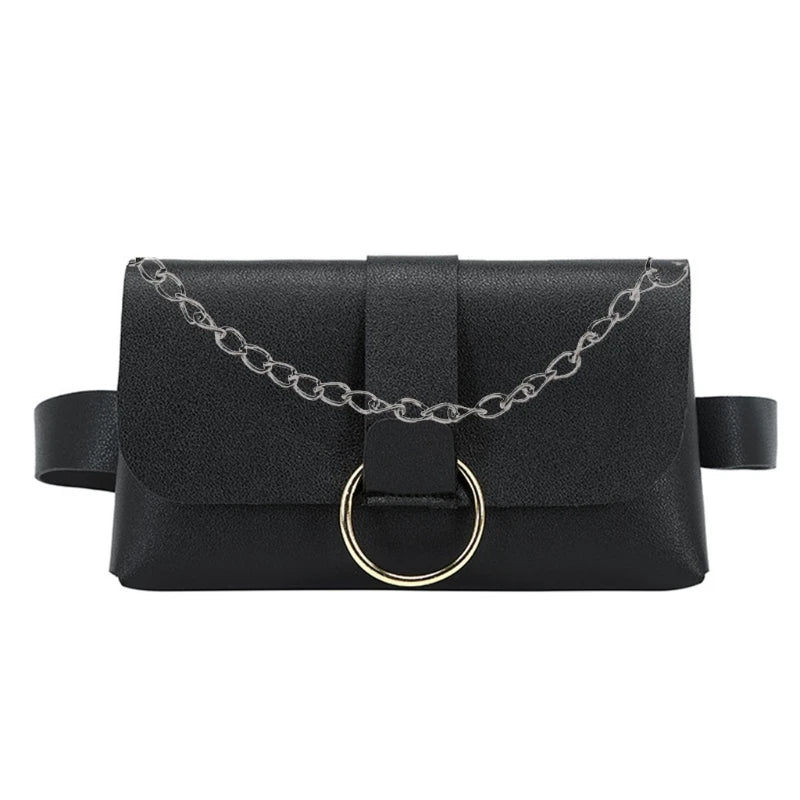 Women Mini Envelope Waist Bag PU Leather Clutch Cell Phone Purse Chest Bags