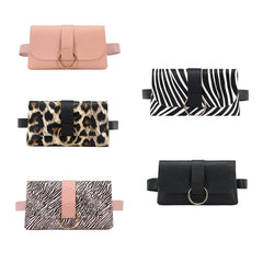 Women Envelope Waist Bag PU Leather Clutch Cell Phone Purse