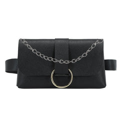Women Envelope Waist Bag PU Leather Clutch Cell Phone Purse