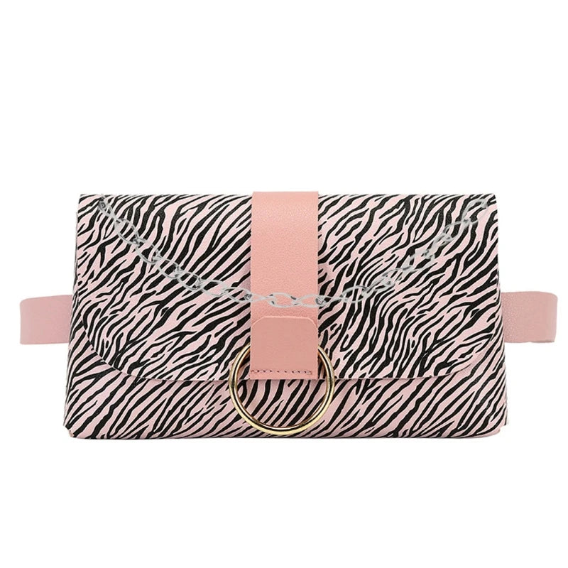Women Envelope Waist Bag PU Leather Clutch Cell Phone Purse