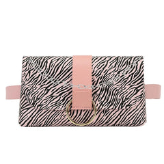 Women Envelope Waist Bag PU Leather Clutch Cell Phone Purse