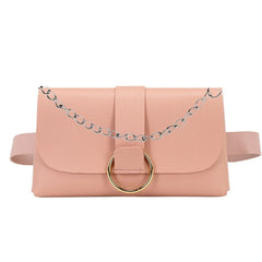 Women Envelope Waist Bag PU Leather Clutch Cell Phone Purse