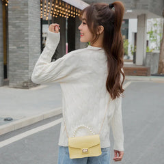 Pearl Chain Jelly Bag Crossbody Small Square Bag