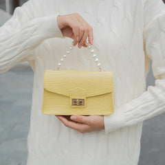 Pearl Chain Jelly Bag Crossbody Small Square Bag