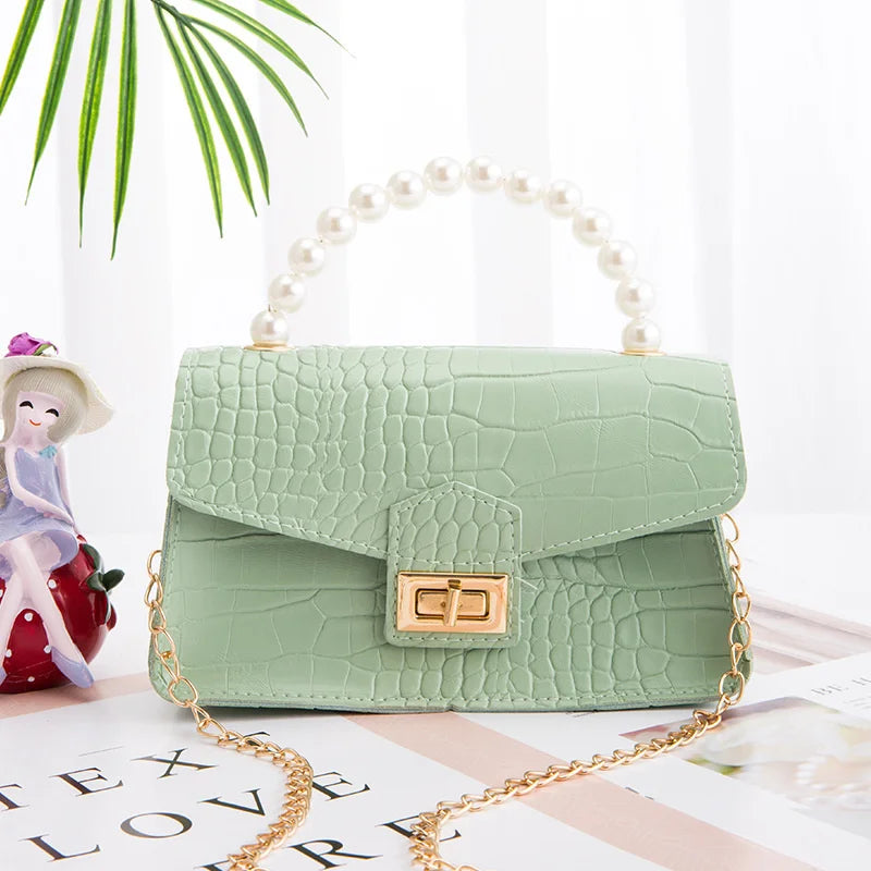Pearl Chain Jelly Bag Crossbody Small Square Bag