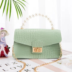 Pearl Chain Jelly Bag Crossbody Small Square Bag