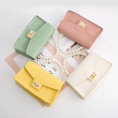 Pearl Chain Jelly Bag Crossbody Small Square Bag