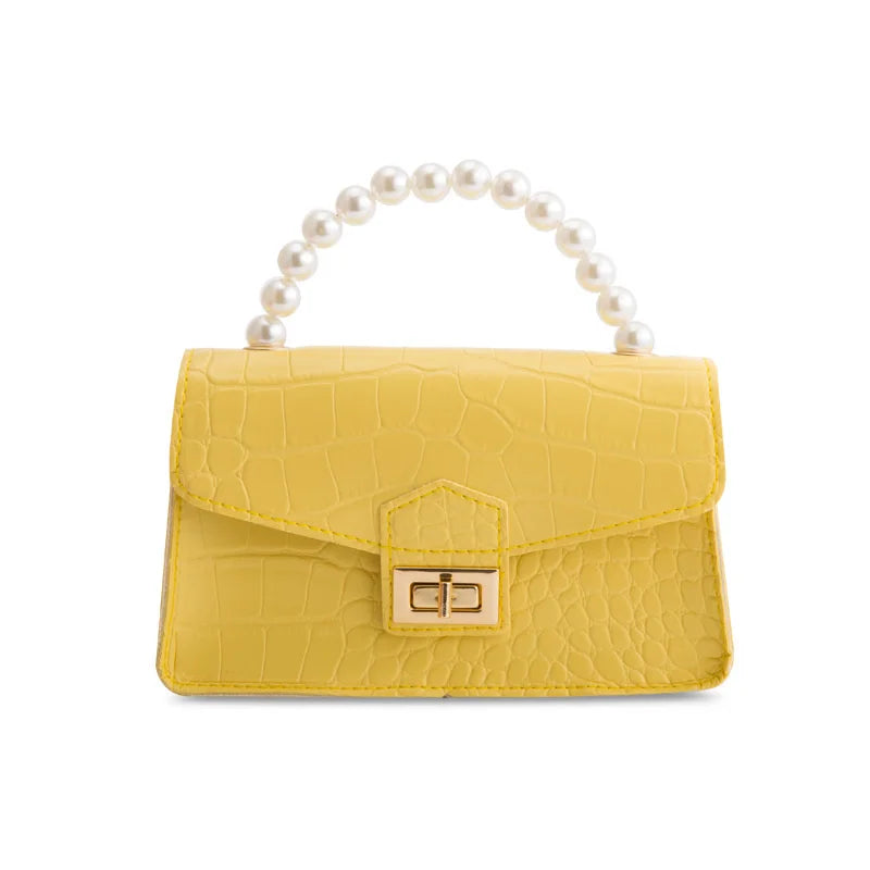 Pearl Chain Jelly Bag Crossbody Small Square Bag