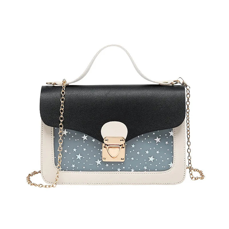 Women Mini Square Pack Shoulder Bag Star Sequin Messenger Crossbody