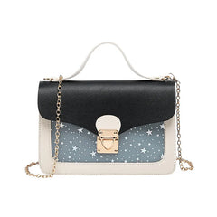 Women Mini Square Pack Shoulder Bag Star Sequin Messenger Crossbody