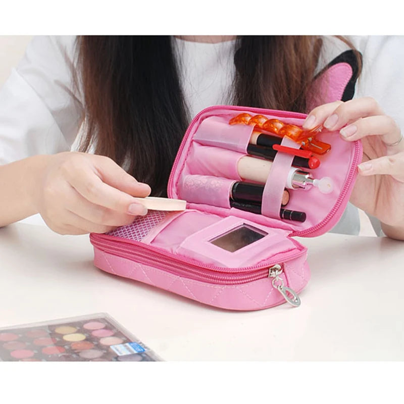 Women Cosmetic Bag Travel Organizer Makeup Clutch Waterproof Toiletry Pouch