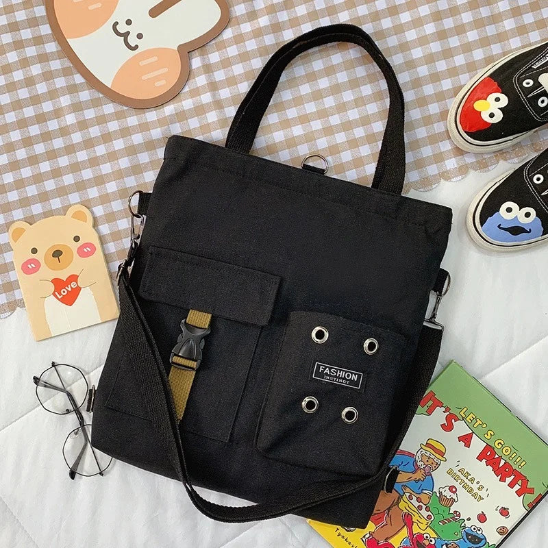 Women Bear Cartoon Canvas Bag Female Girl Student School Shoulder Messenger Bag