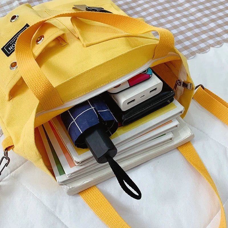 Women Bear Cartoon Canvas Bag Female Girl Student School Shoulder Messenger Bag