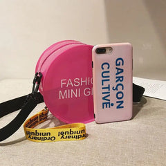 Women Transparent Candy Hand-held Small Round Jelly Messenger Shoulder Bag