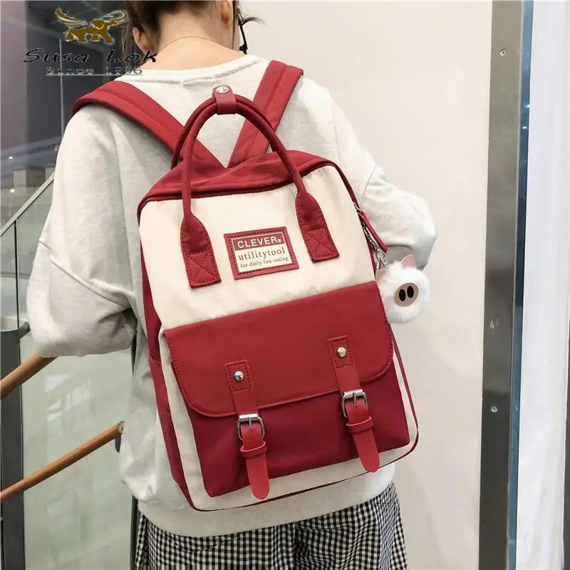 Waterproof Nylon Backpack for Teen Girls School