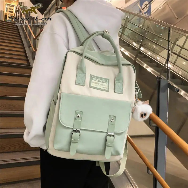 Waterproof Nylon Backpack for Teen Girls School
