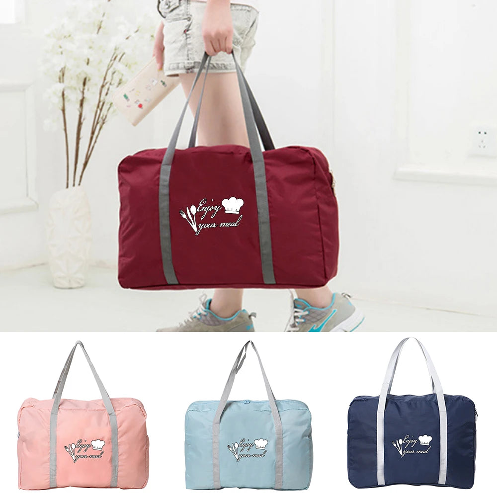 Women Camping Travel Bag Organizer Zipper Accessories Bags Food Print Carry on