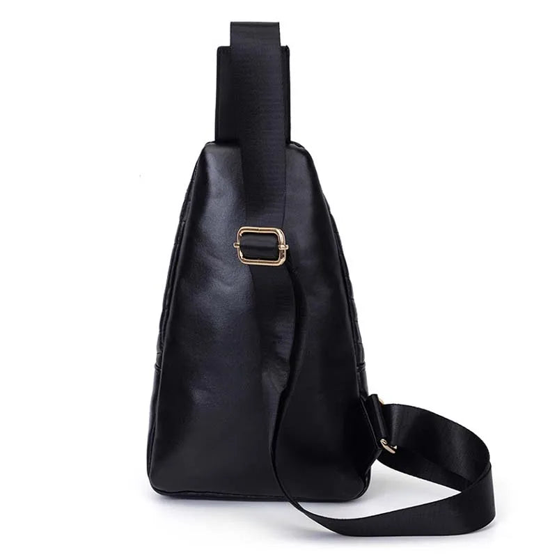 PU Leather Plaid Embroidered Backpack Crossbody Shoulder Bag for Women