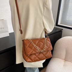 Women PU Leather Diamond Lattice Shoulder Bag Crossbody Handbag Tote Purse
