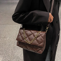 Women PU Leather Diamond Lattice Shoulder Bag Crossbody Handbag Tote Purse