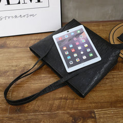Women PU Leather Embossing Casual Tote Beach Bag Portable Shoulder Shopping Bag