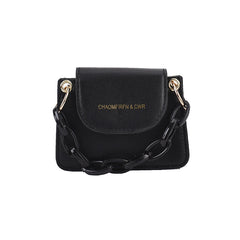 PU Leather Mini Crossbody Bag Acrylic Chain Shoulder Bag