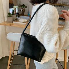 Women PU Leather Shoulder Bags Large Capacity Bucket Bag Vintage Handbags