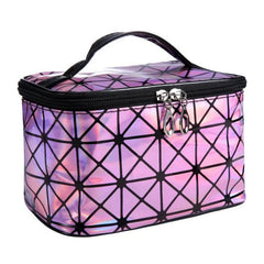 Women PU Sequin Makeup Bag Square Travel Storage Toiletries Cosmetic Tote