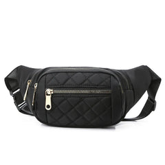 Women Plaid Waist Bag Female Oxford Waterproof Belt Bags Crossbody
