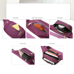 Women Plaid Waist Bag Female Oxford Waterproof Belt Bags Crossbody