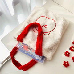 Fluffy Fur Bear Shoulder Tote Bag Soft Shop Handbags