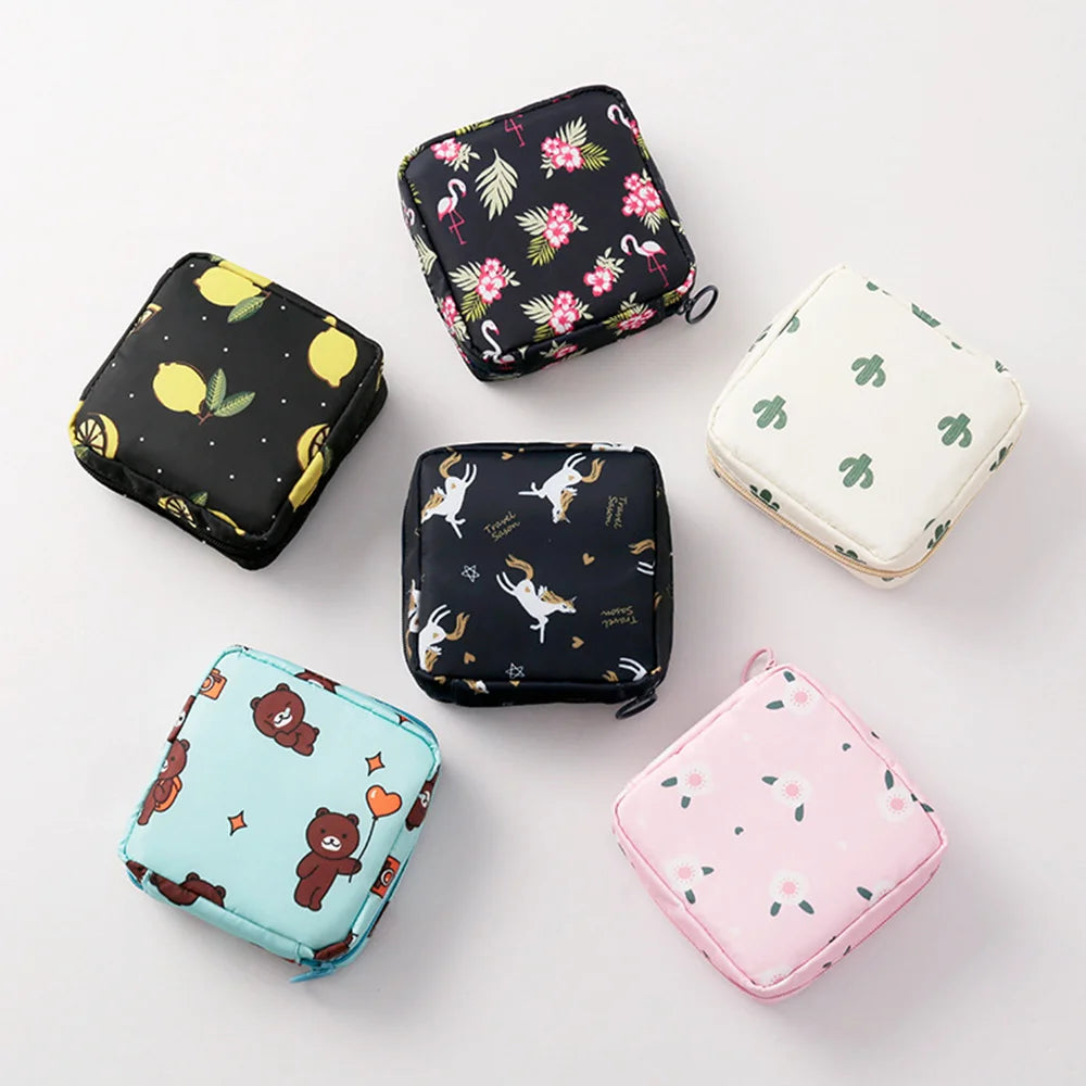 Women Sanitary Pads Storage Bag Tampon Pouch Cosmetic Organizer