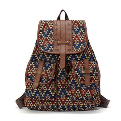 Women Printing Backpack Canvas School Bags For Teenagers Large Shoulder Bag